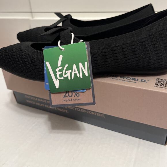 Skechers Cleo Point Washable Recycled Knit Flats Nostalgic Days Black Size 6 - Picture 8 of 12